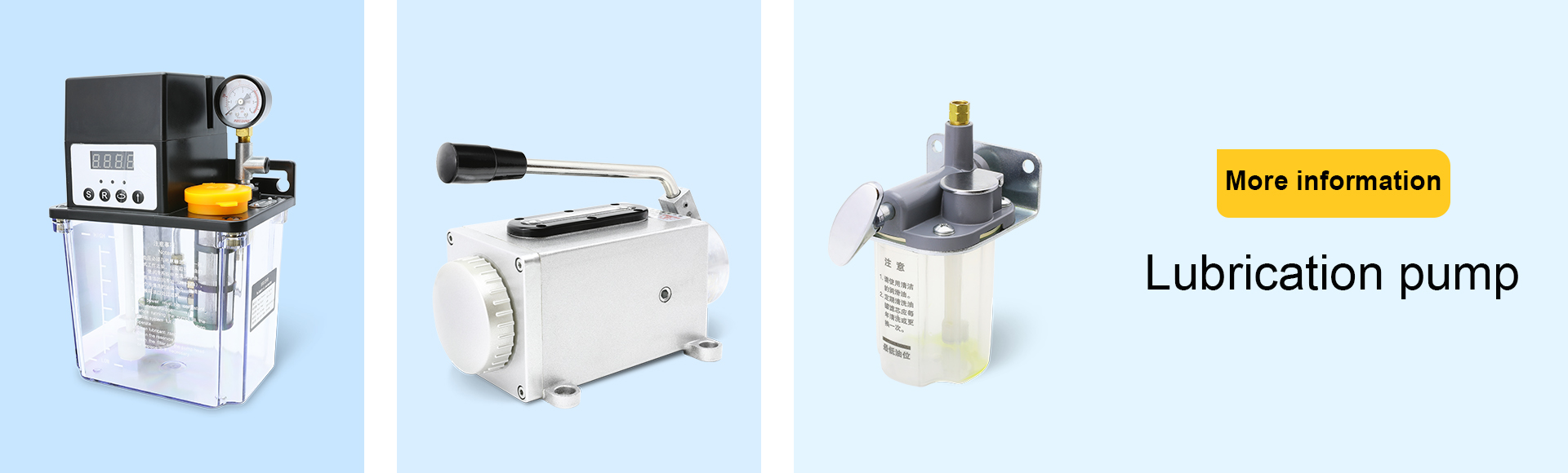 Lubrication pump, lubrication equipment, manual lubrication, electric lubrication, electric timer lubrication